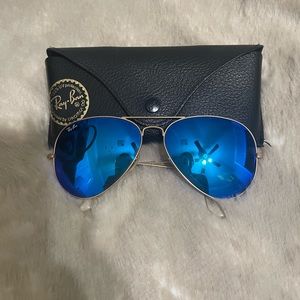 Ray ban flash aviators blue